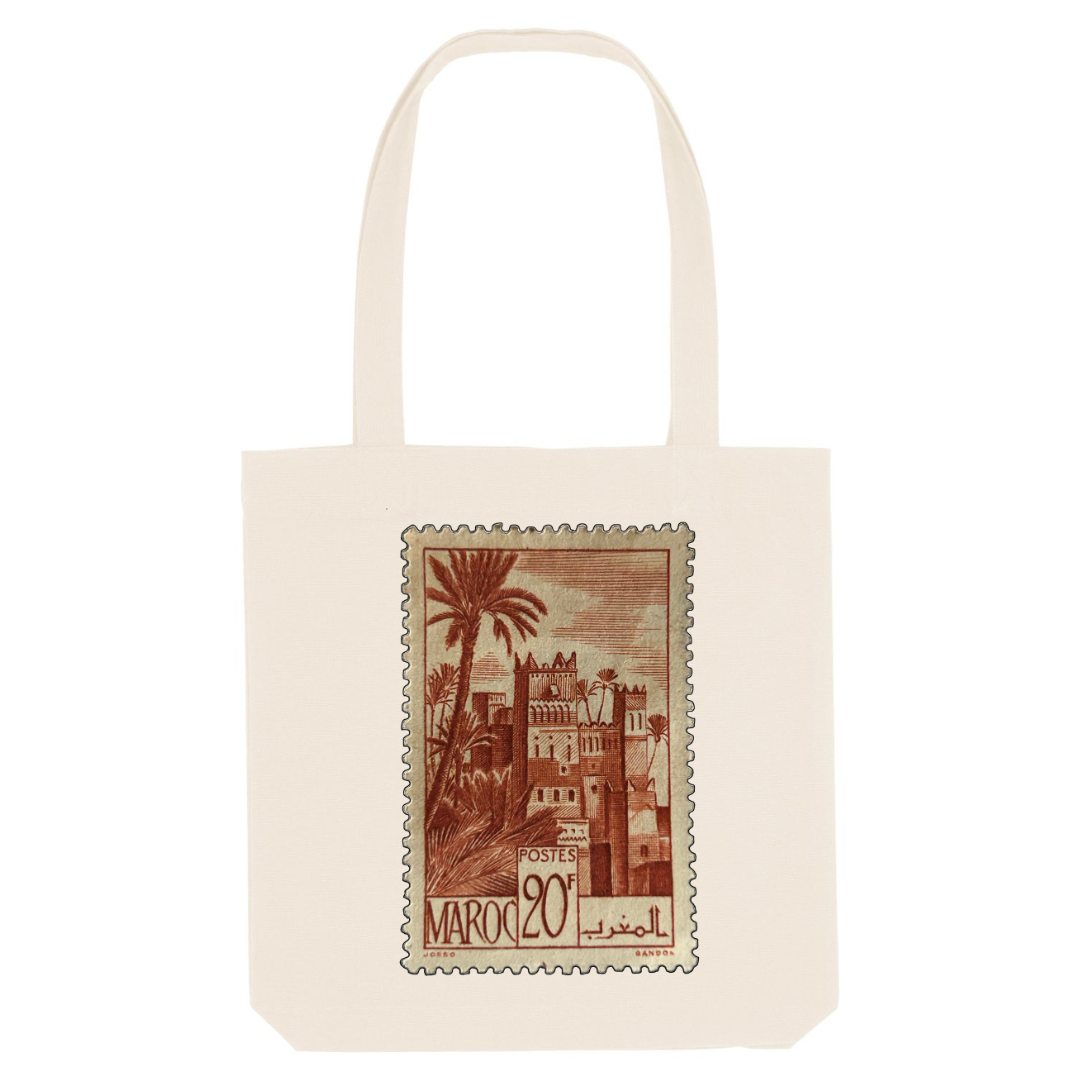 Tote bag 100% recyclé - Timbres originaux - Maroc