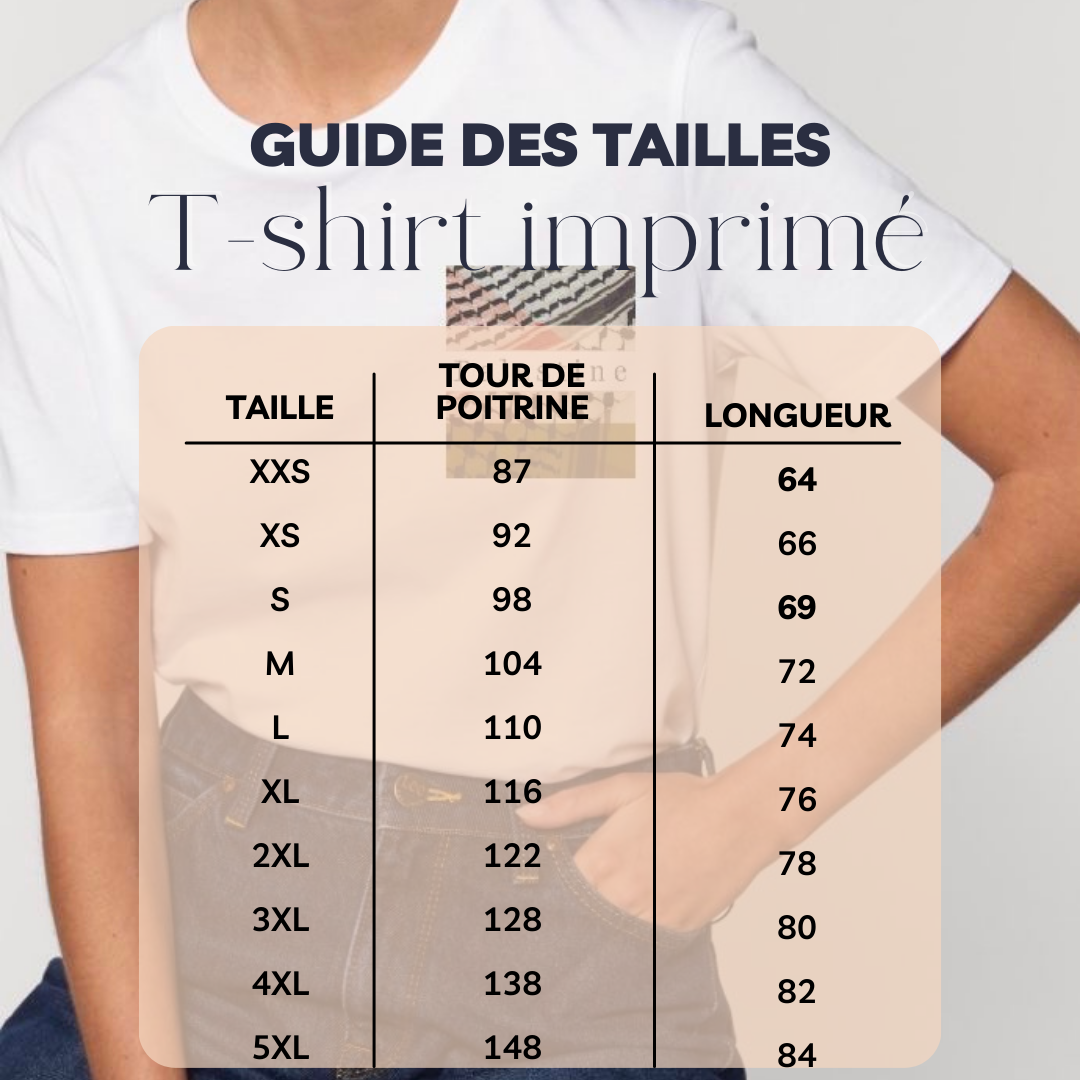 T-shirt manches courtes - Palestine - Ghazel Boutique