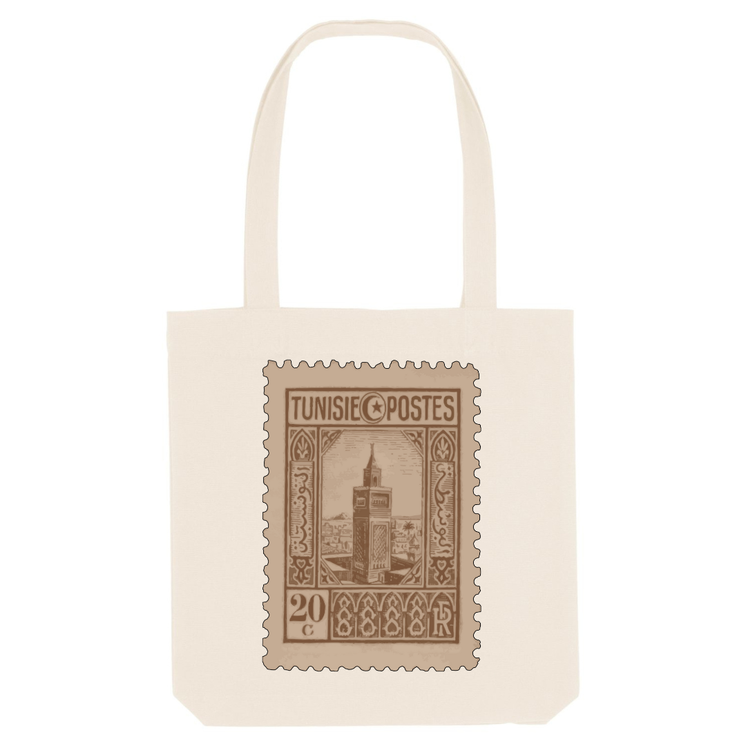 Tote bag  100% recyclé - Timbres originaux - Tunisie