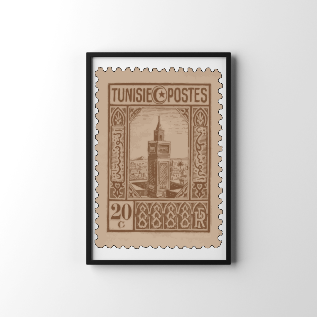 Affiche A3 - Timbres originaux - Tunisie
