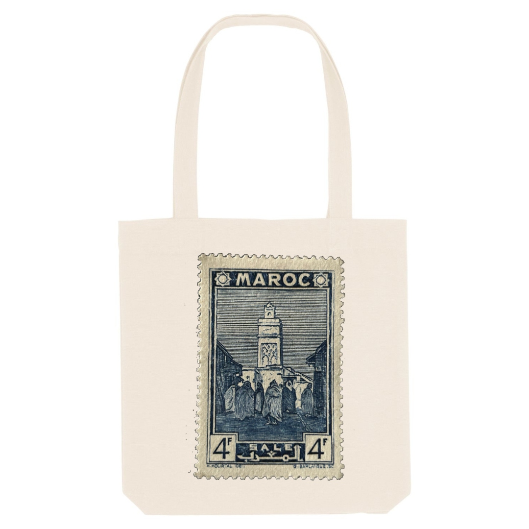 Tote bag  100% recyclé - Timbres originaux - Maroc