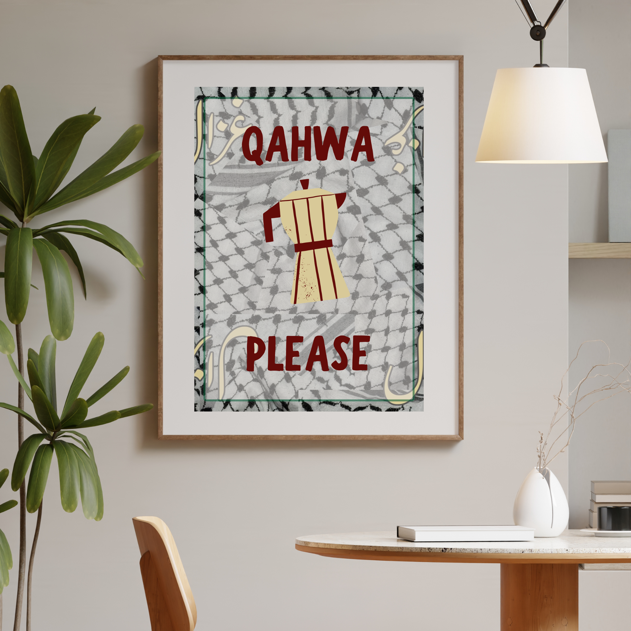 Affiche A3 - Qahwa please - Ghazel Boutique