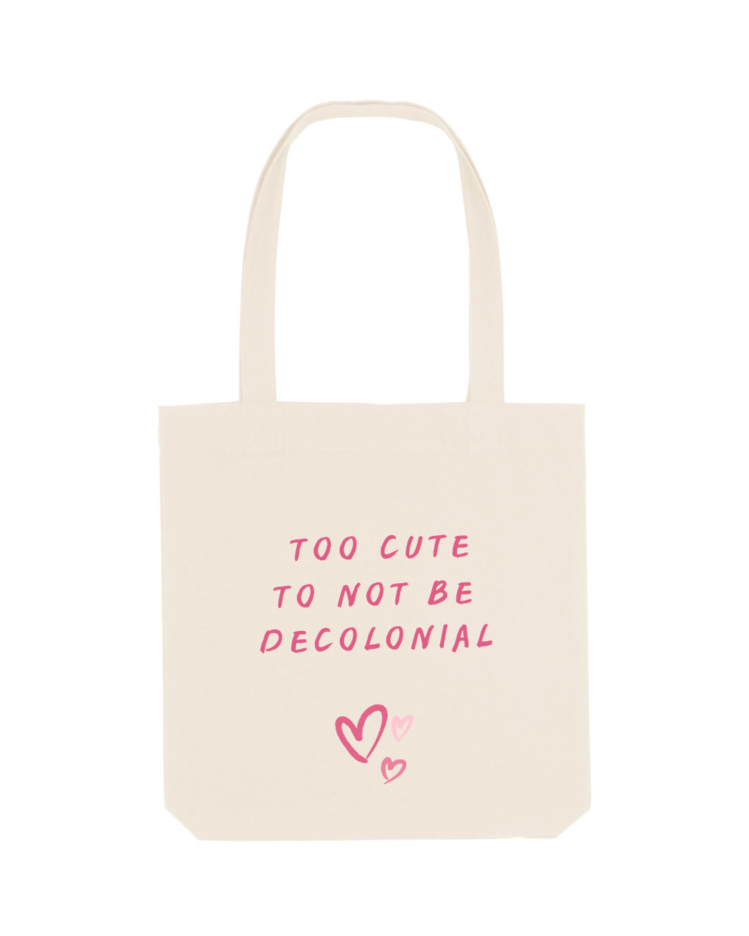 Tote bag 100% recyclé - Too cute to not be decolonial - Ghazel Boutique