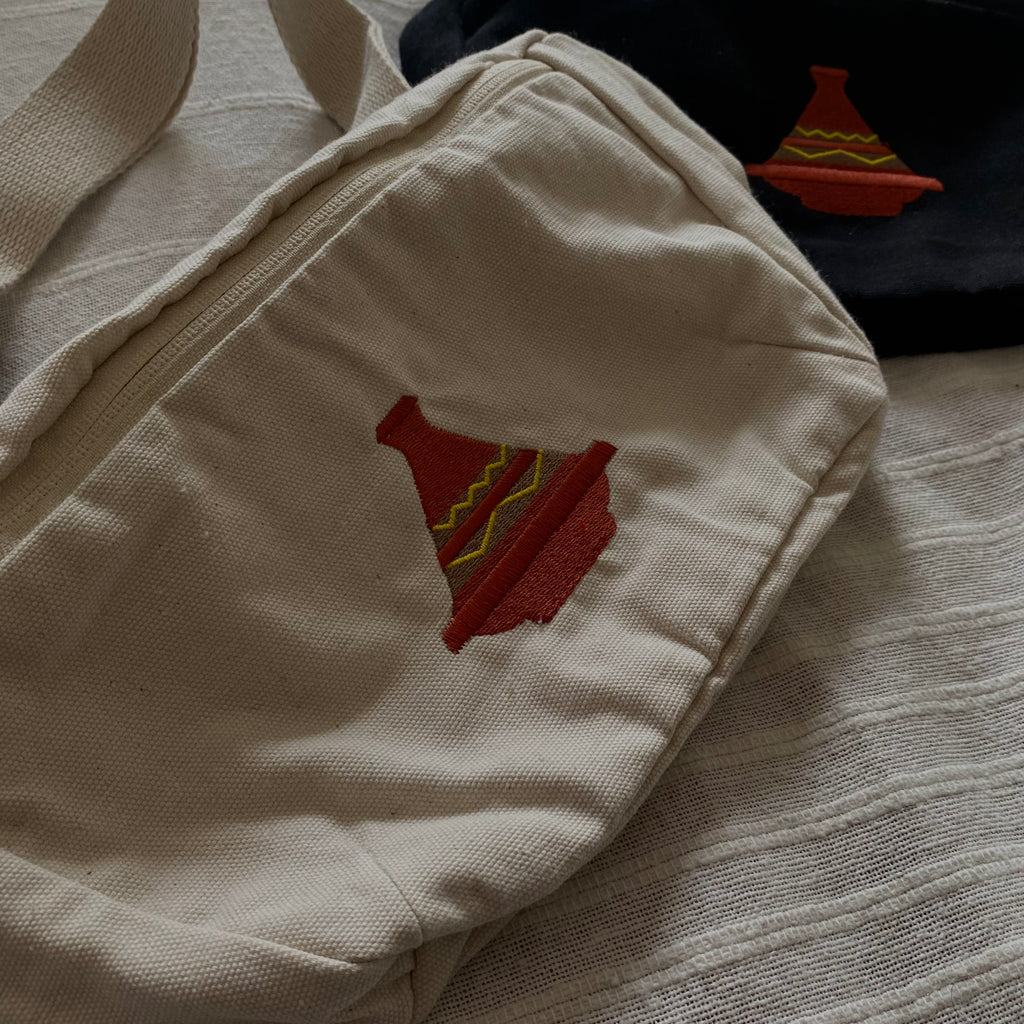 Sacoche en matière recyclée - Tajine brodé