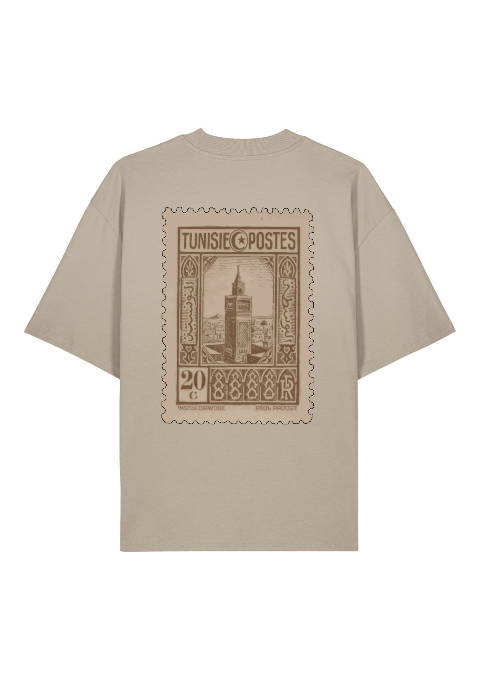 T-shirt oversize unisexe - Timbres originaux - Tunisie