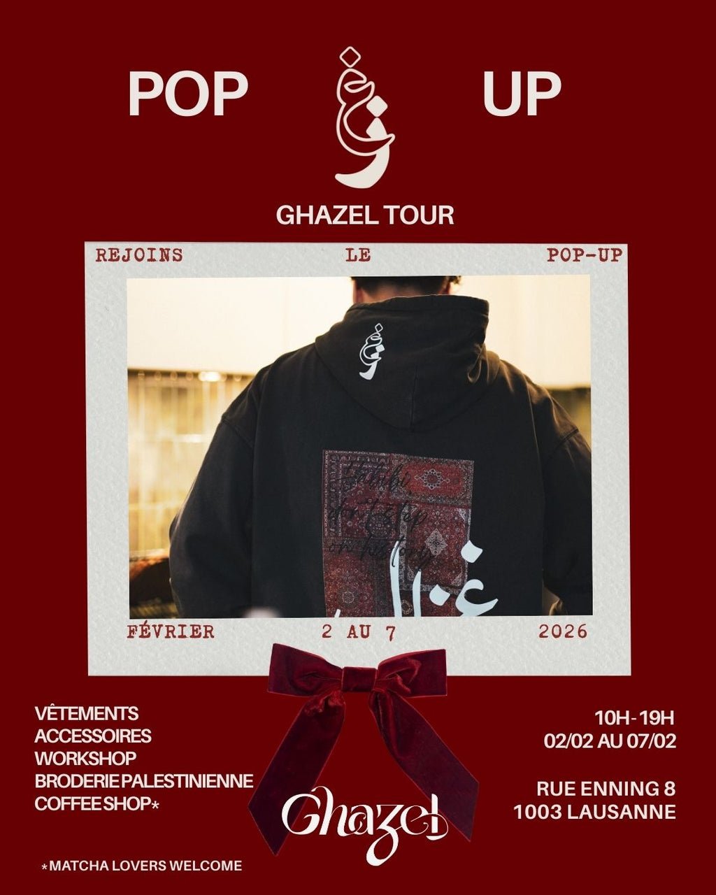 GHAZEL ART CLUB - Workshop broderie palestinienne - Pop-up Lausanne - Ghazel Boutique