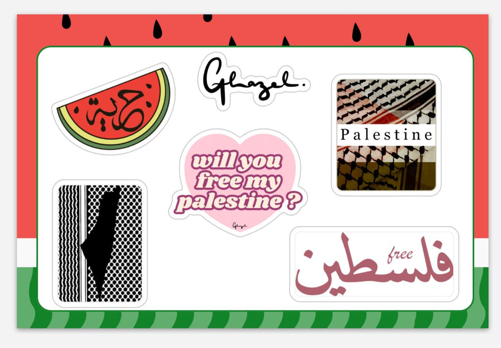 Planche de stickers - Palestine Vivra - Ghazel Boutique