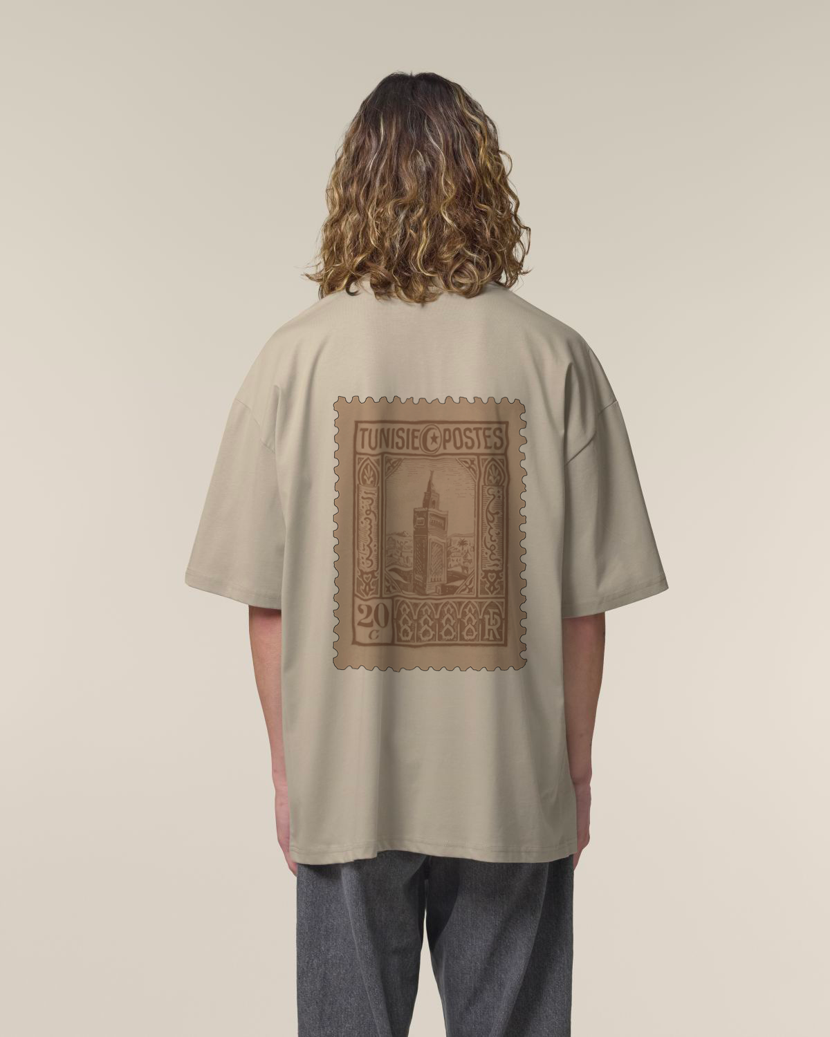 T-shirt oversize unisexe - Timbres originaux - Tunisie