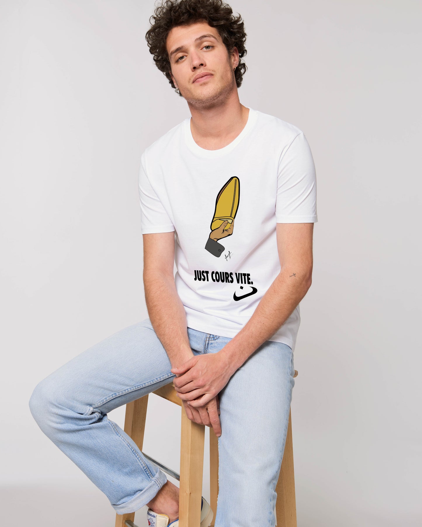 T-shirt manches courtes "Just cours vite" - Ghazel Boutique